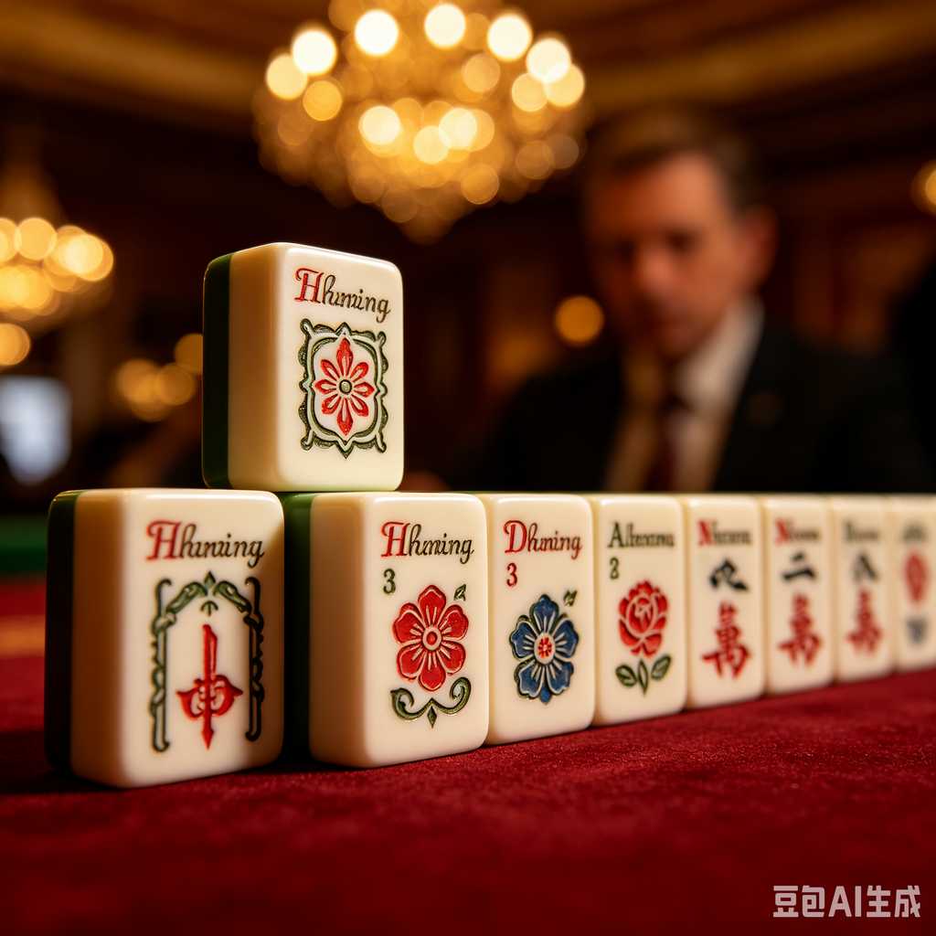 carved pattern mahjong set
